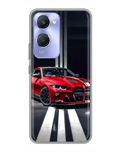 Чехол для Vivo Y36c с картинкой «Красная BMW на дороге»