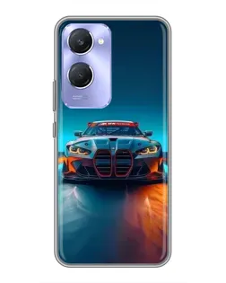 Чехол для Vivo Y36c с картинкой «BMW — огни неона»