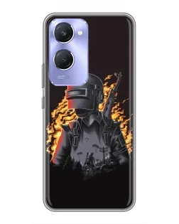 Чохол для Vivo Y36c з картинкою «PUBG — вогняний силует»