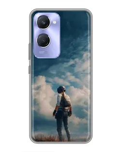 Чохол для Vivo Y36c з картинкою «Герой PUBG на скелі»
