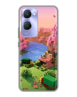 Чохол для Vivo Y36c з картинкою «Рожеве дерево Minecraft»