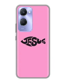Чехол для Vivo Y36c с картинкой «Розовый символ  Jesus»