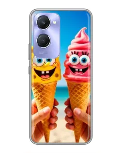 Чехол для Vivo Y36c с картинкой «Спанч Боб мороженое»
