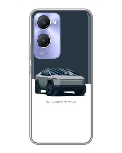 Чехол для Vivo Y36c с картинкой «Серебристый Cybertruck Tesla»