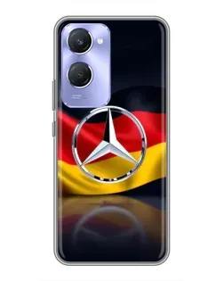 Чехол для Vivo Y36c с картинкой «Mercedes — флаг Германии»