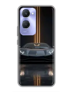 Чохол для Vivo Y36c з картинкою «Lamborghini золоті лінії»