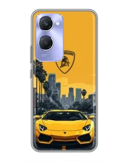 Чохол для Vivo Y36c з картинкою «Жовтий Lamborghini місто»