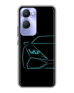 Чохол для Vivo Y36c з картинкою «Блакитний силует Lamborghini»
