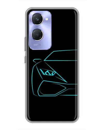 Чехол для Vivo Y36c с картинкой «Голубой силуэт Lamborghini»
