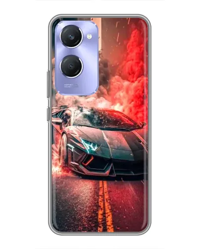 Чехол для Vivo Y36c с картинкой «Lamborghini красный дым»