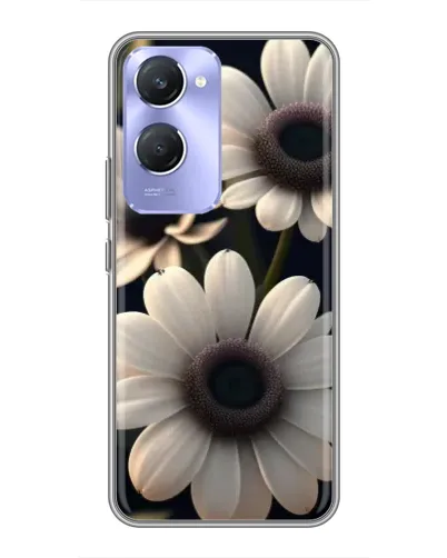 Чехол для Vivo Y36c с картинкой «Белые маргаритки макро»