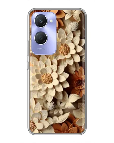 Чехол для Vivo Y36c с картинкой «Бежевый флористический декор»