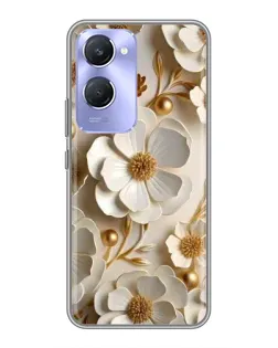Чехол для Vivo Y36c с картинкой «Белие бумажние цвети» Чехол для Vivo Y36c с картинкой «Белие бумажние цвети»