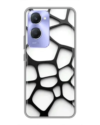 Чехол для Vivo Y36c с картинкой «Белая объемная сетка»