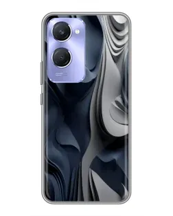 Чохол для Vivo Y36c з картинкою «Об'ємні сині складки»
