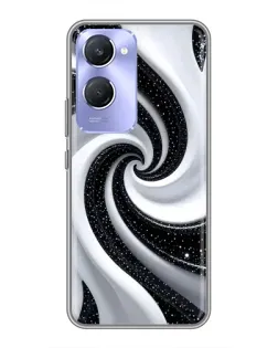 Чохол для Vivo Y36c з картинкою «Чорно-біла спіраль»