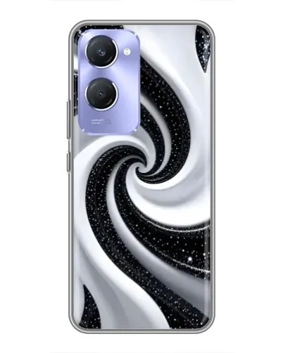 Чехол для Vivo Y36c с картинкой «Черно-белая спираль»