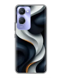 Чохол для Vivo Y36c з картинкою «Об'ємні чорно-білі стрічки»