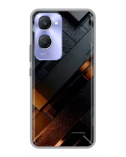 Чохол для Vivo Y36c з картинкою «Чорні геометричні блоки»