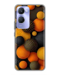 Чохол для Vivo Y36c з картинкою «Об'ємні помаранчеві сфери»