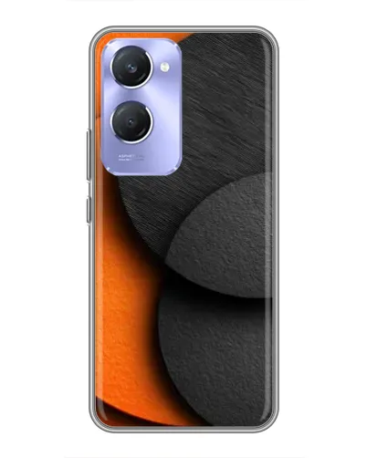 Чехол для Vivo Y36c с картинкой «Геометрия оранжевых кругов»