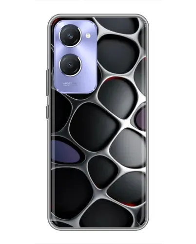 Чехол для Vivo Y36c с картинкой «Объемная темная решетка»