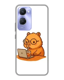 Чохол для Vivo Y36c з картинкою «Капібара з ноутбуком»
