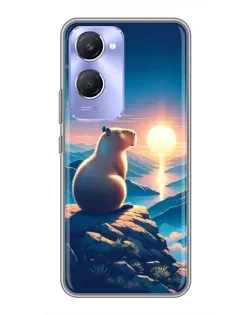 Чохол для Vivo Y36c з картинкою «Захід сонця з капібарою»