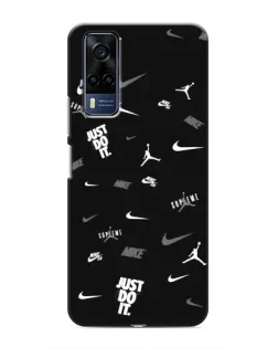 Чехол для Vivo Y51 (2020) с картинкой «Nike Black Pattern»