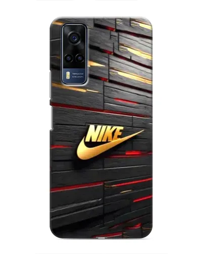 Чехол для Vivo Y51 (2020) с картинкой «Золотой Nike на металле»