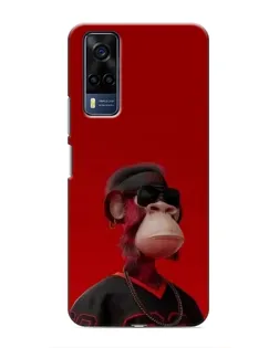 Чехол для Vivo Y51 (2020) с картинкой «Bored Ape в красном»
