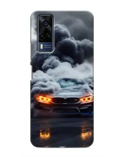 Чехол для Vivo Y51 (2020) с картинкой «BMW в дыму»
