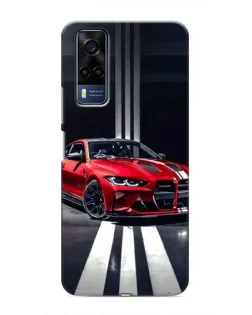 Чехол для Vivo Y51 (2020) с картинкой «Красная BMW на дороге»
