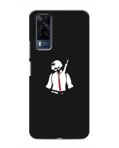 Чехол для Vivo Y51 (2020) с картинкой «PUBG — силуэт воина»