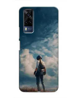 Чохол для Vivo Y51 (2020) з картинкою «Герой PUBG на скелі»