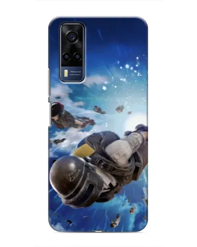 Чехол для Vivo Y51 (2020) с картинкой «Десант PUBG — прыжок»