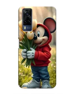 Чехол для Vivo Y51 (2020) с картинкой «Микки с тюльпанами»