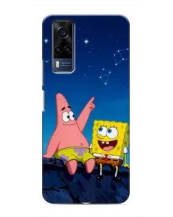 Чехол для Vivo Y51 (2020) с картинкой «Губка Боб и Патрик ночью»
