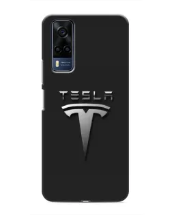Чехол для Vivo Y51 (2020) с картинкой «Стальной логотип Tesla» Чехол для Vivo Y51 (2020) с картинкой «Стальной логотип Tesla»