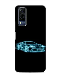 Чехол для Vivo Y51 (2020) с картинкой «Неоновый контур Lamborghini»