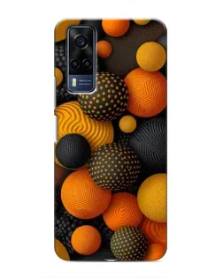 Чехол для Vivo Y51 (2020) с картинкой «Объемные оранжевые сферы»