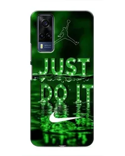 Чехол для Vivo Y53S с картинкой «Зеленый неоновый Nike»