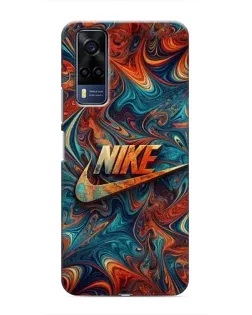 Чехол для Vivo Y53S с картинкой «Nike в абстракции»