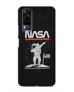 Чехол для Vivo Y53S с картинкой «NASA — шагаем по Луне»