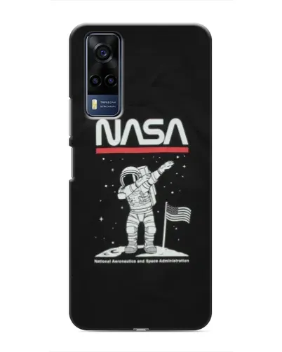 Чехол для Vivo Y53S с картинкой «NASA — шагаем по Луне»