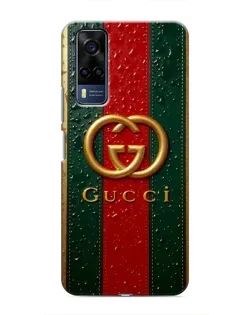 Чехол для Vivo Y53S с картинкой «Gucci — фирменная полоса и золото»