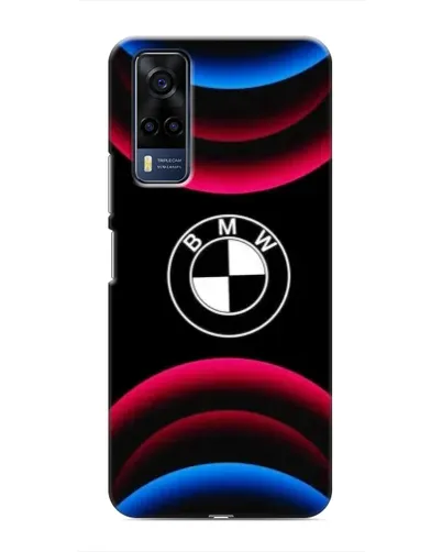 Чехол для Vivo Y53S с картинкой «Логотип BMW и неоновые дуги»