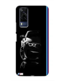 Чехол для Vivo Y53S с картинкой «Силуэт BMW в темноте»