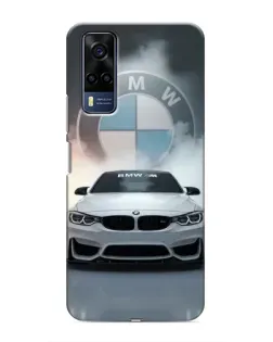 Чехол для Vivo Y53S с картинкой «BMW в белом дыму»