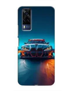 Чехол для Vivo Y53S с картинкой «BMW — огни неона»
